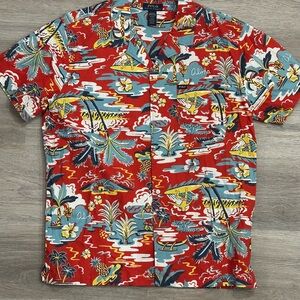 Polo by Ralph Lauren Men's Red Hawaiian Shirt
